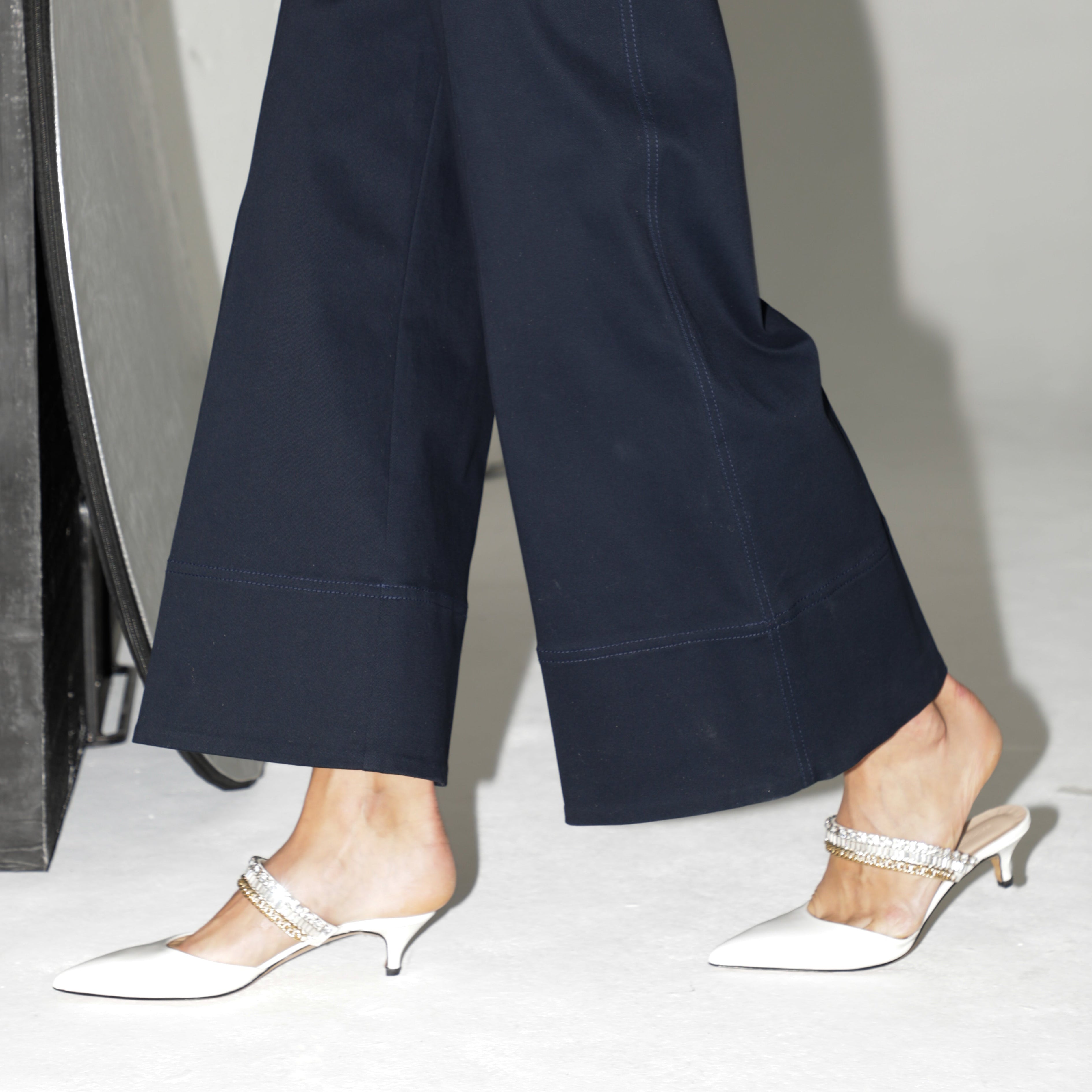 Blue Striped Wrap Top