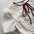 Ivory Macrame Lace Chiffon Mini Dress