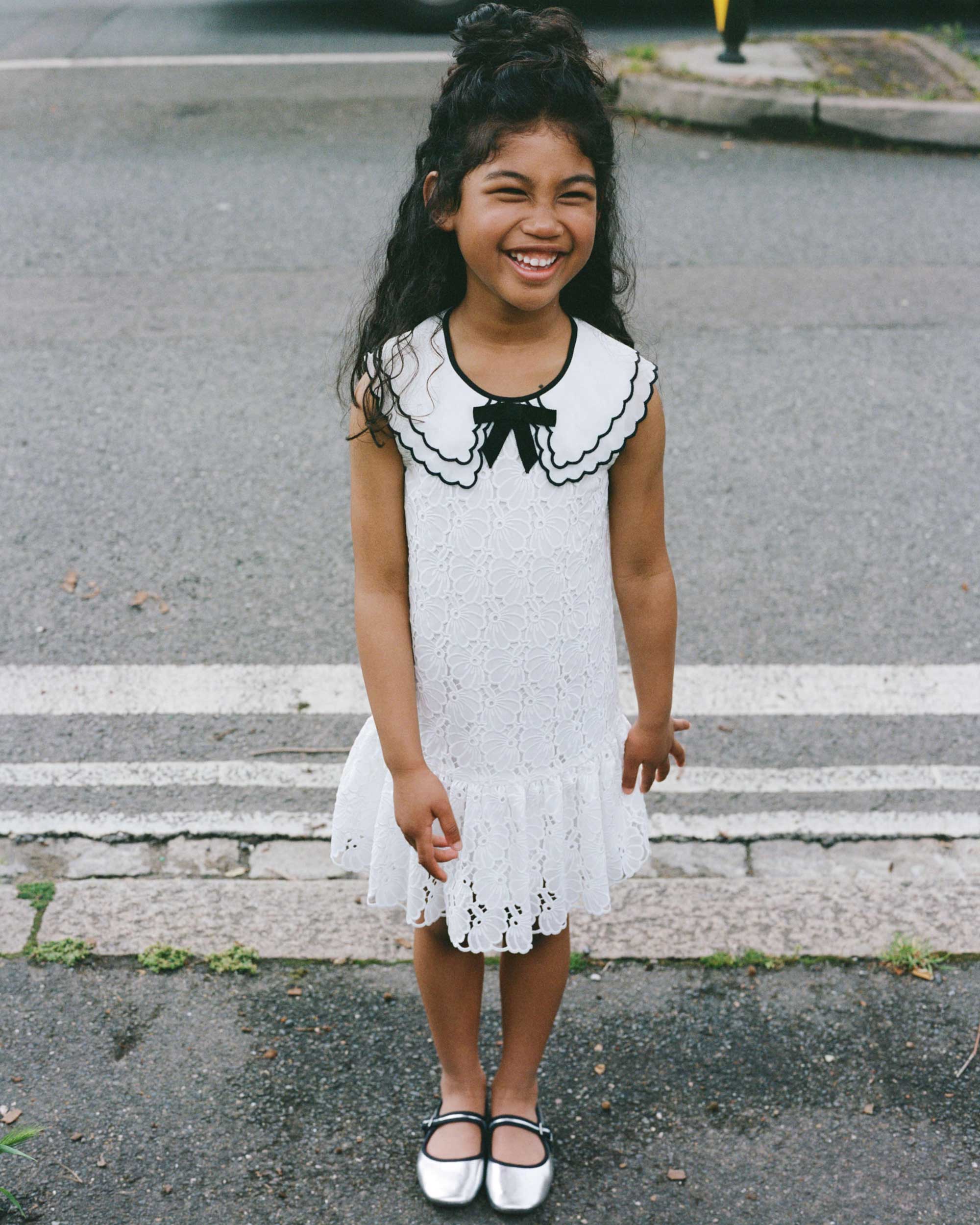 White Floral Chiffon Dress