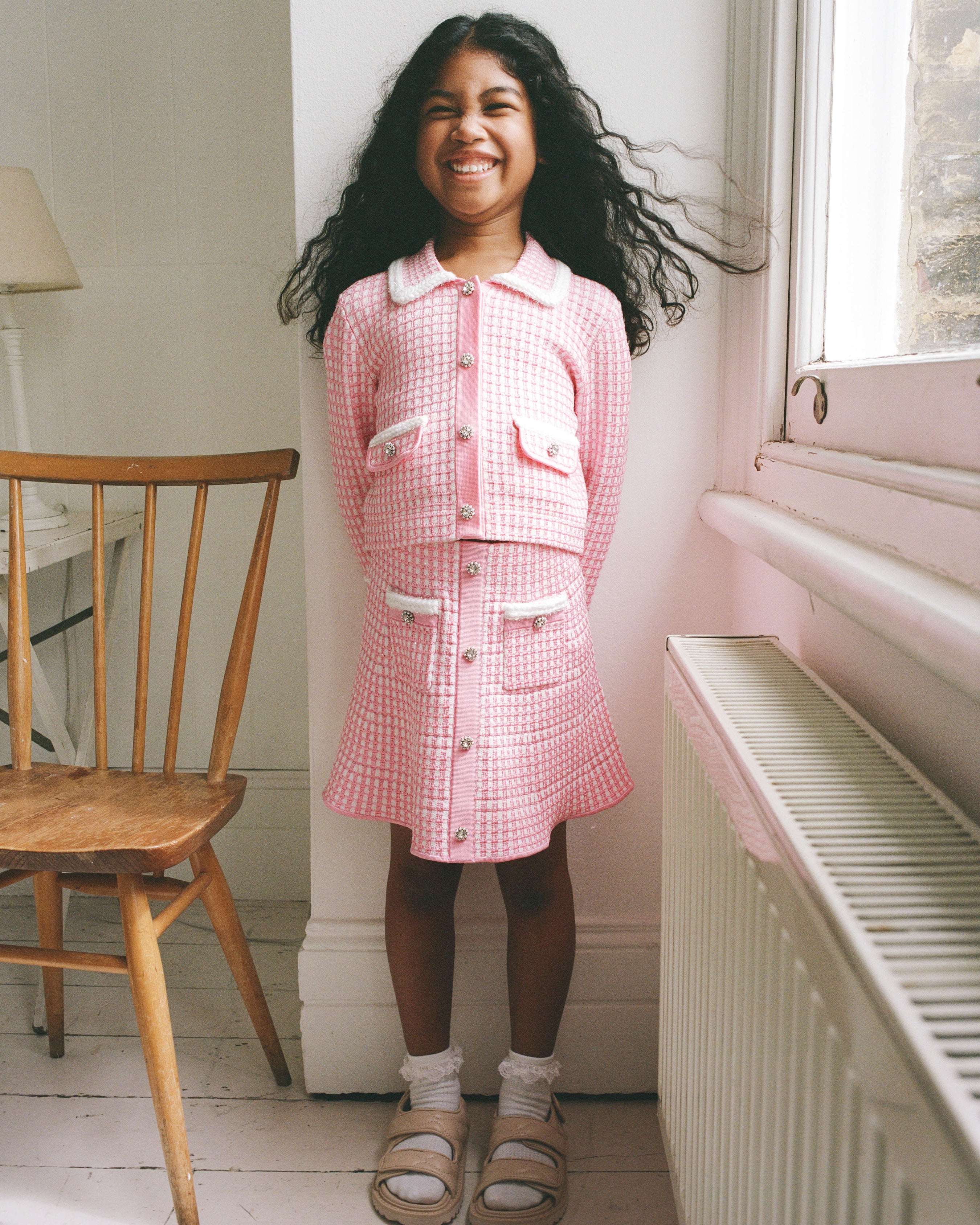 Bright Pink Knit Mini Skirt