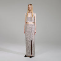 Stretch Sequin Maxi Skirt