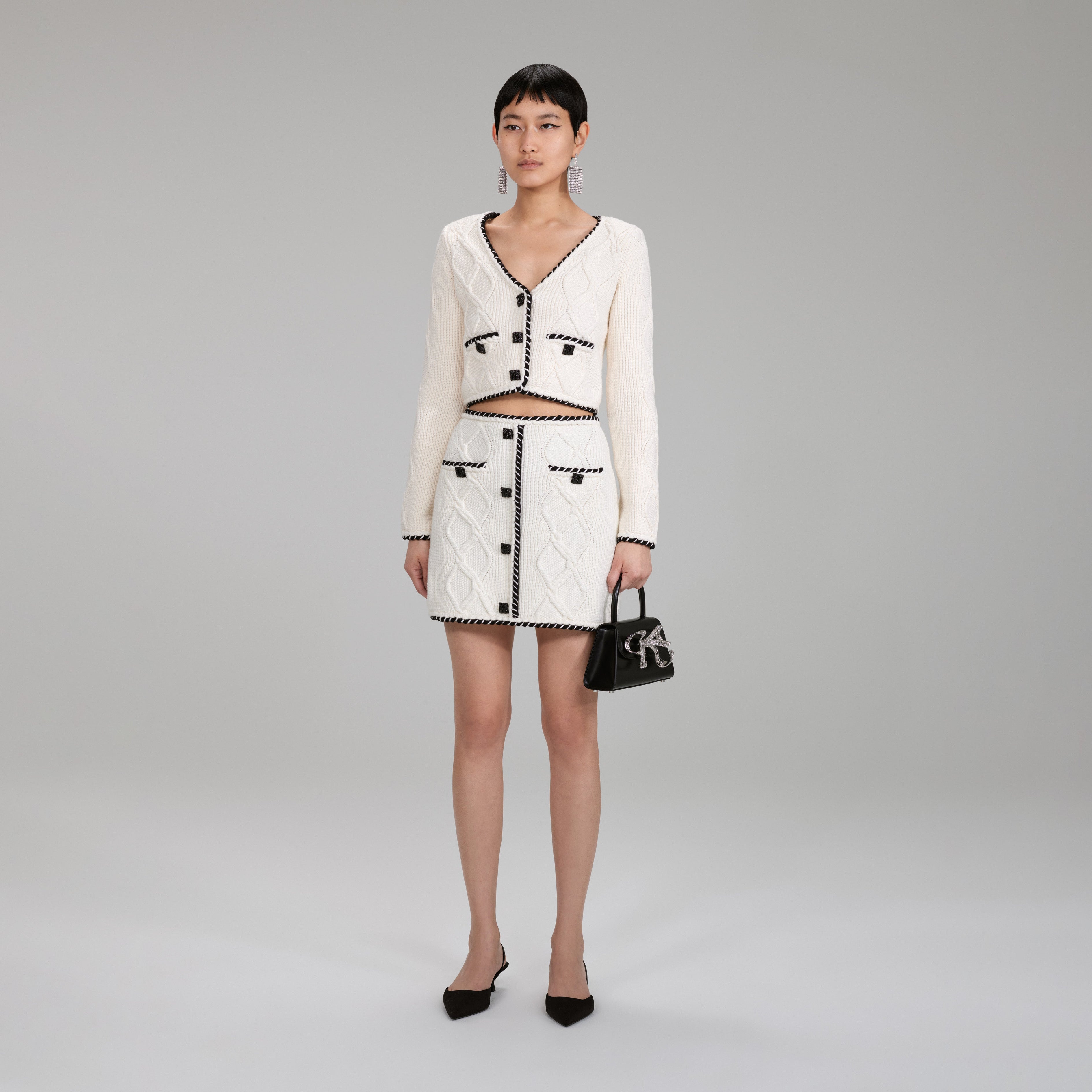 Cable Knit Mini Skirt