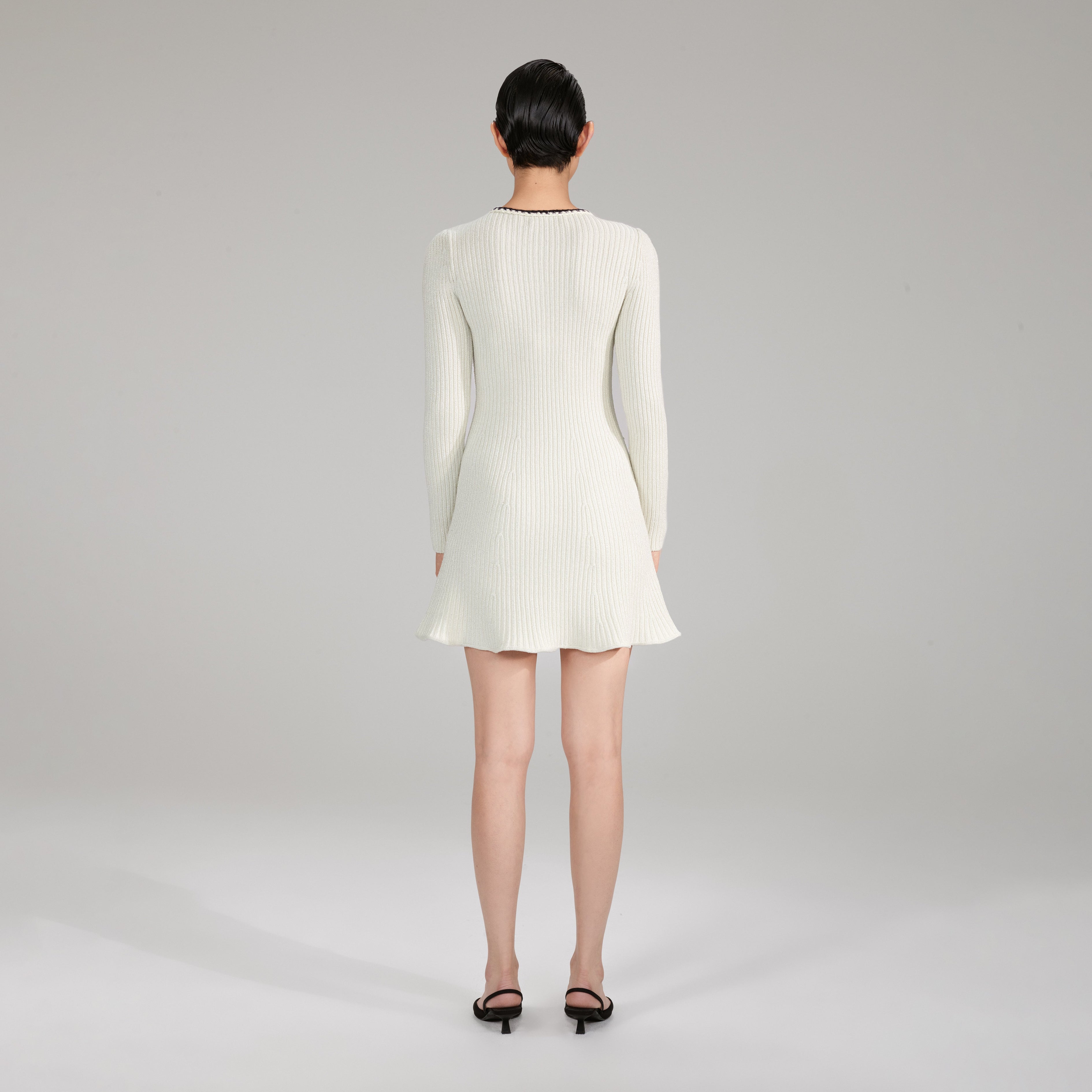 Melange Long Sleeve Knit Mini Dress