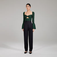 Green Lurex Knit Top