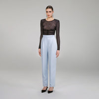 Light Blue Crepe Trousers