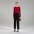 Red Melange Knit Jacket
