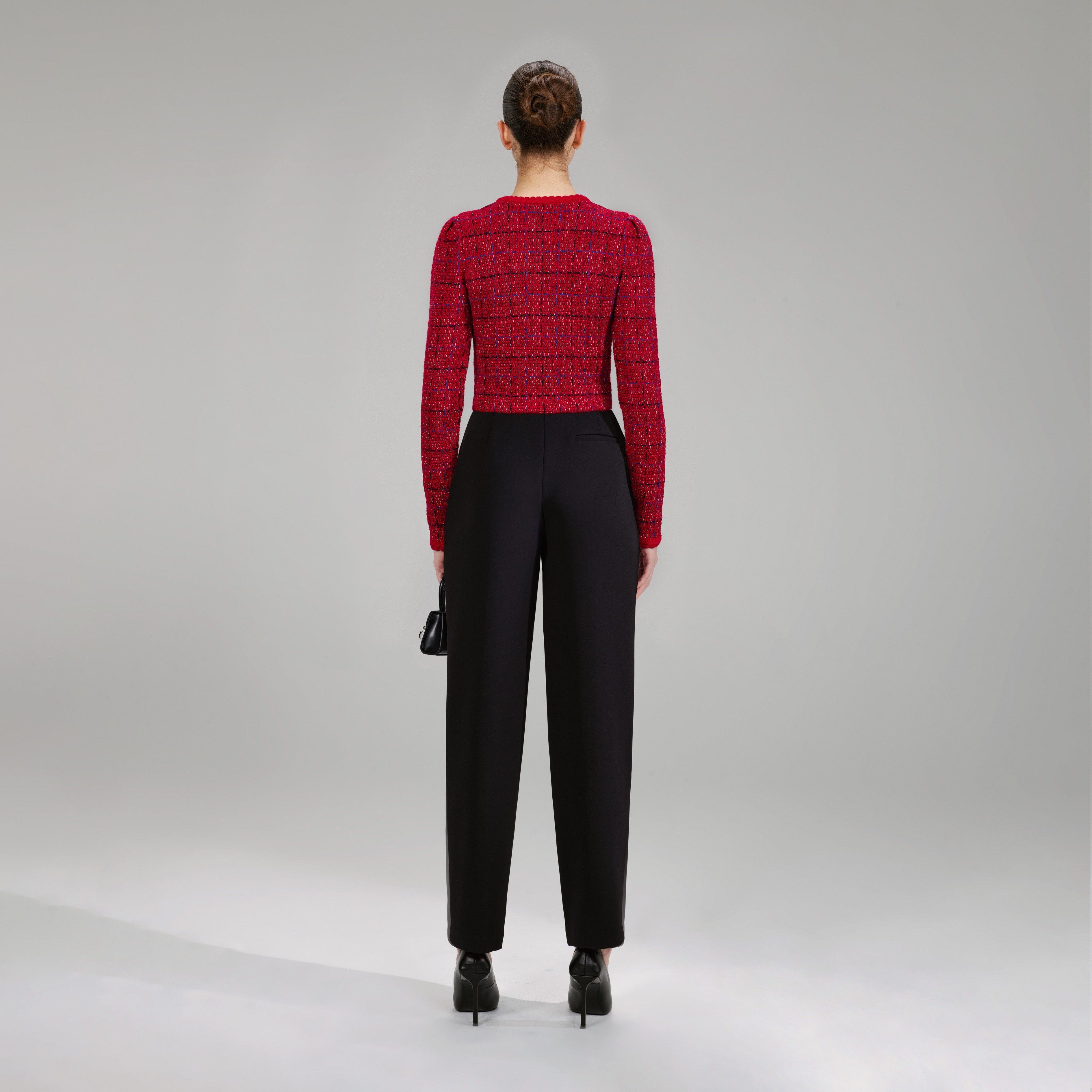Red Melange Knit Jacket