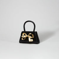 The Bow Micro in Black with Gold Hardware