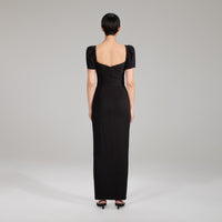 Black Maxi Stretch Crepe Dress