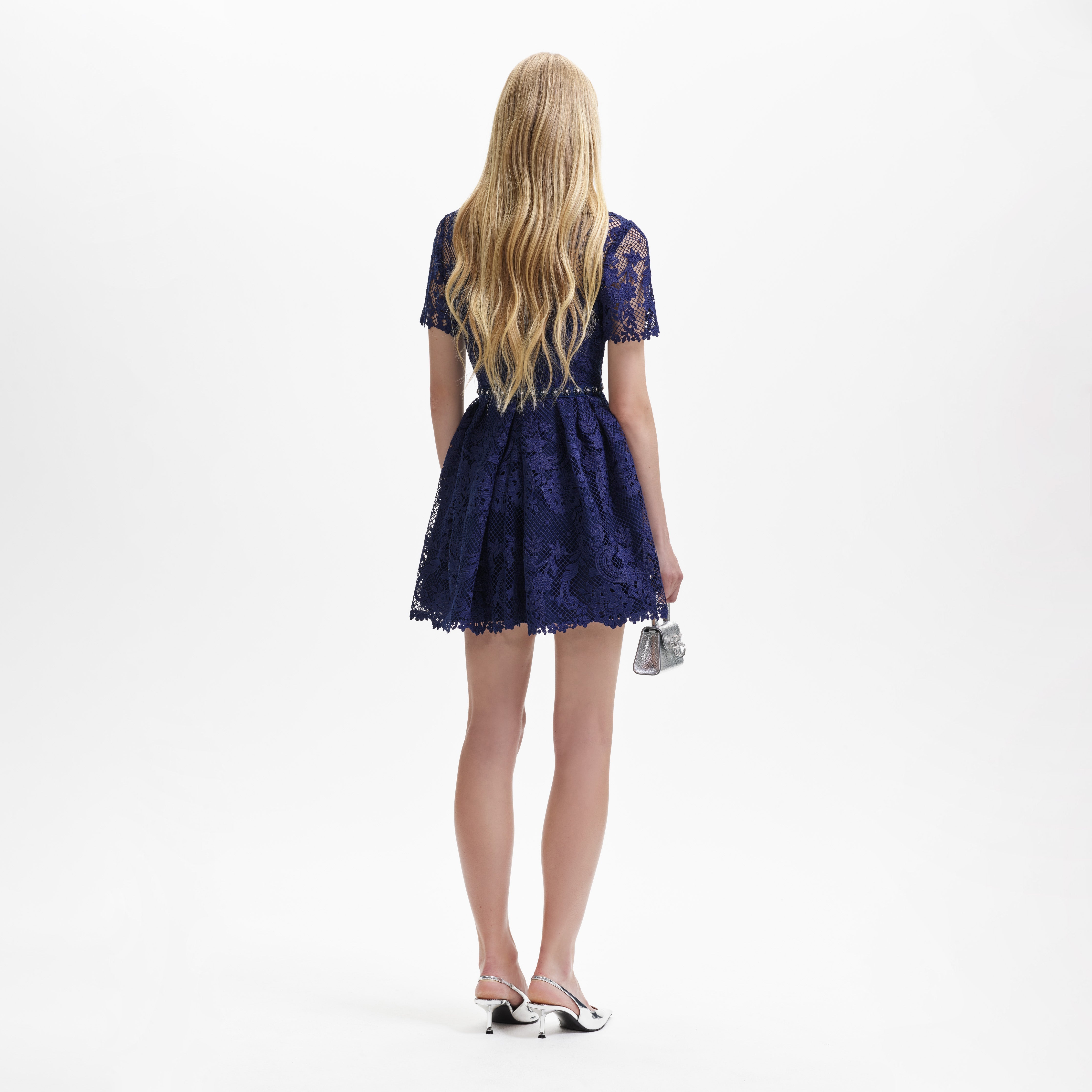 Aurora lace mini dress clearance in navy