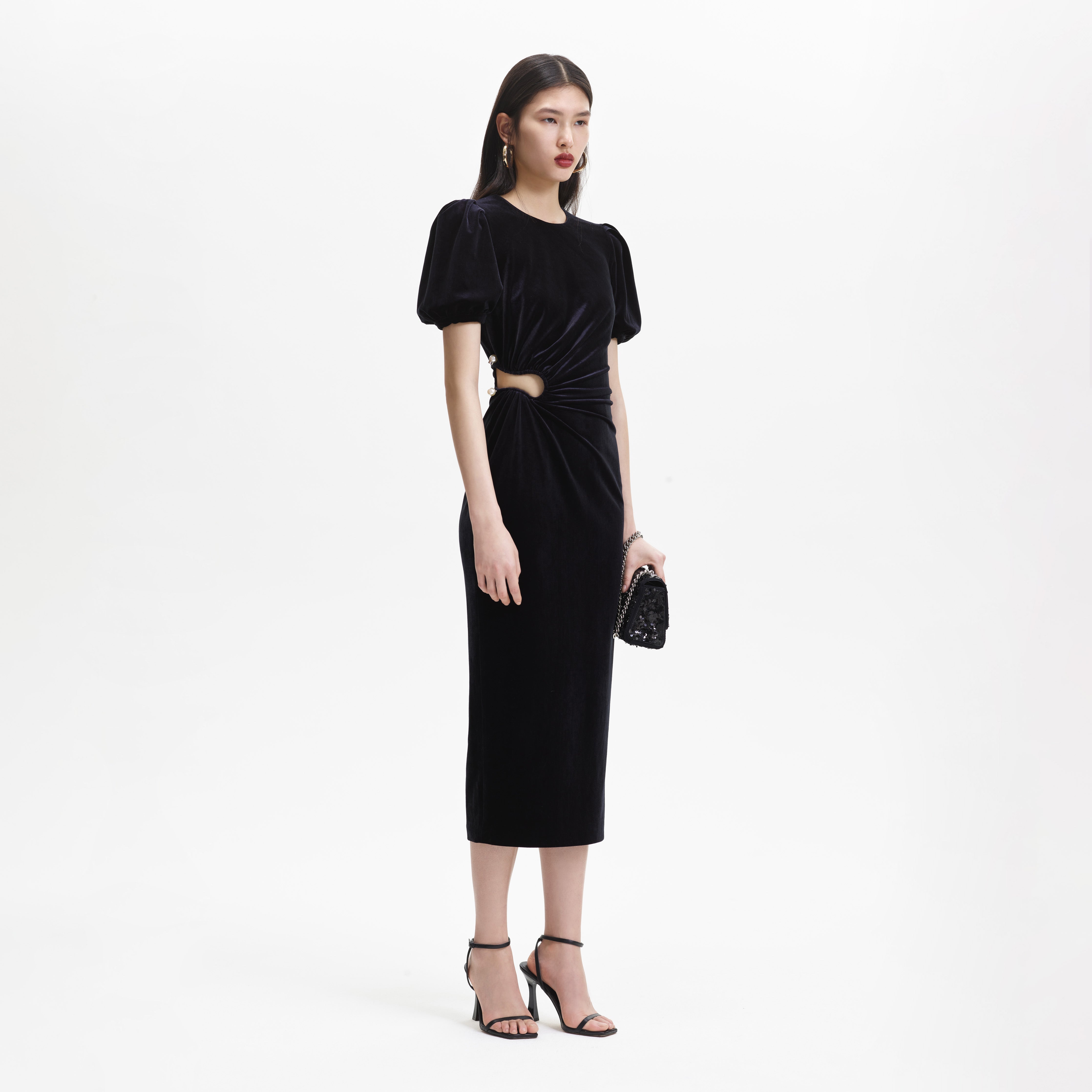 Self portrait velvet outlet midi dress