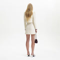 Cream Sequin Knit Skirt