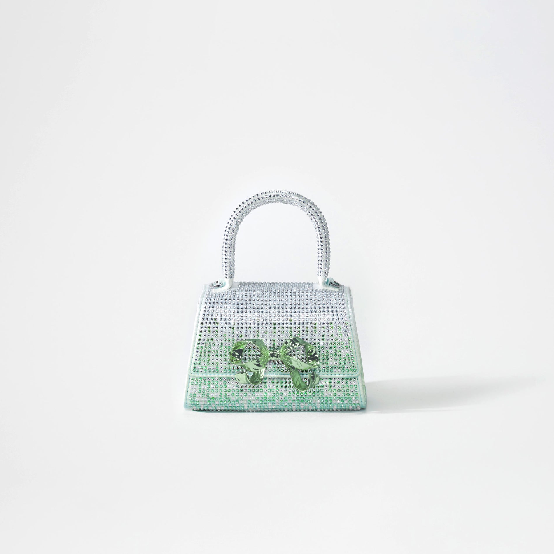 Green Ombre Rhinestone Bow Micro Bag