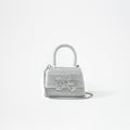 Silver Rhinestone Bow Micro Bag