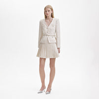 Ivory Sequin Boucle Mini Jacket Dress