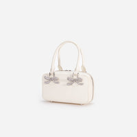 Cream Leather Mini Tote Bag