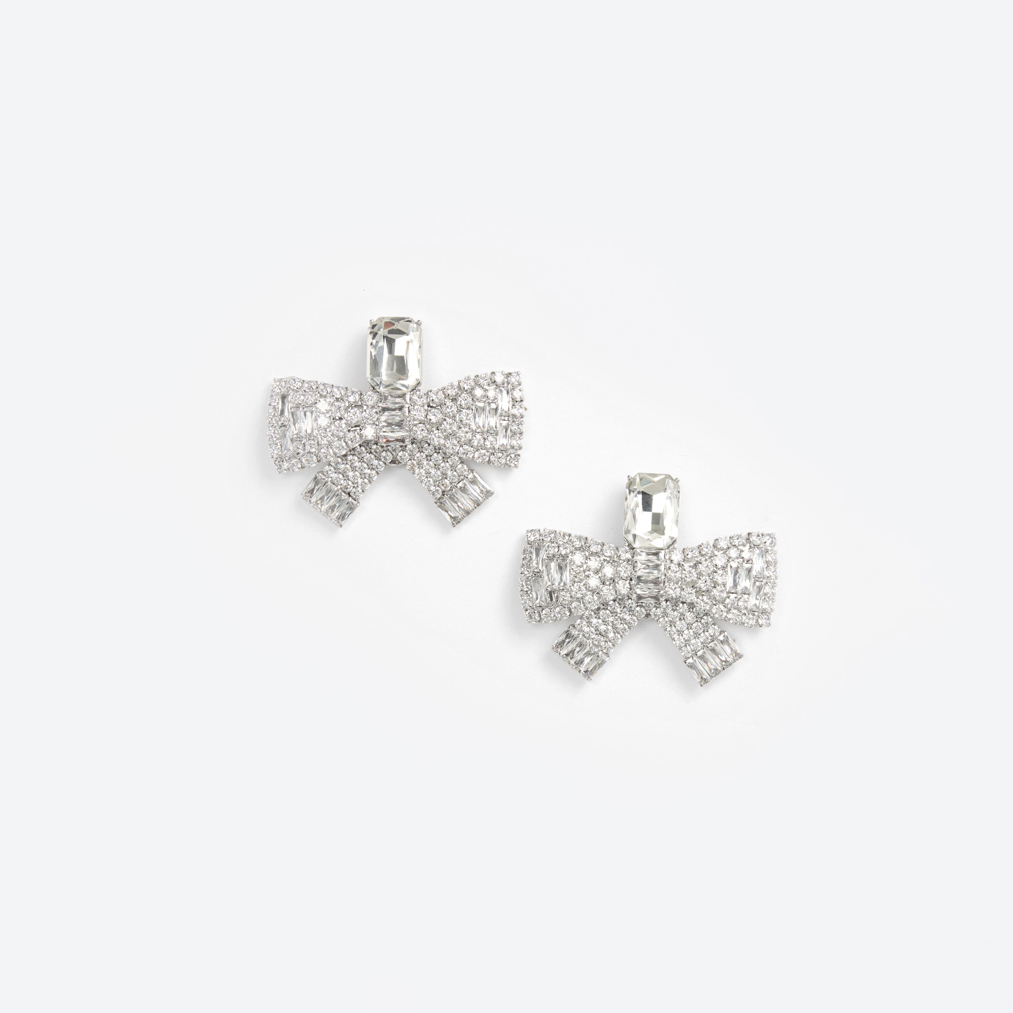 Large Crystal Bow Earrings