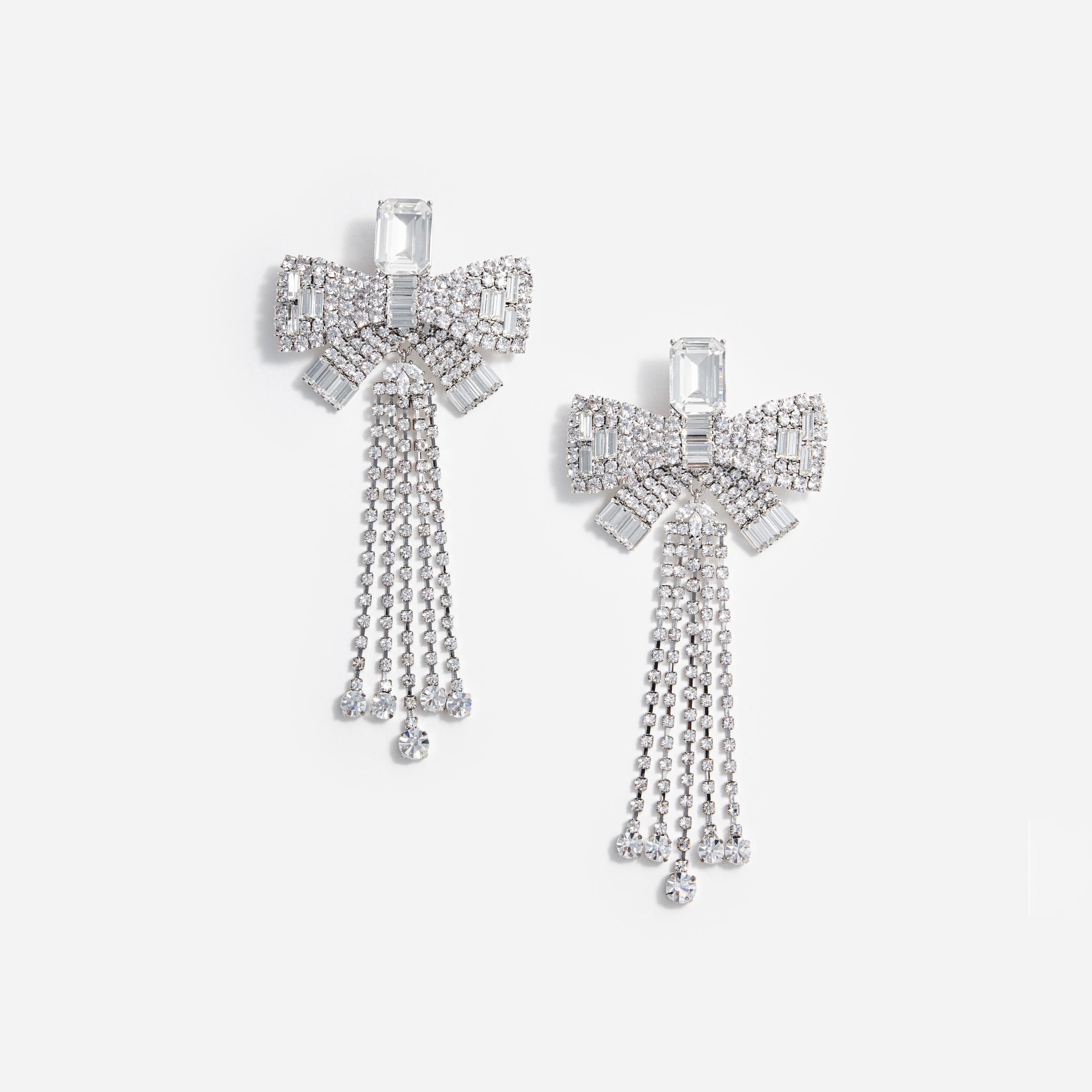 Crystal Bow Droplet Earrings