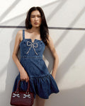 Bow Denim Mini Dress
