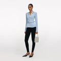 Blue Crystal Trim Cardigan