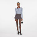 Blue Contrast Collar Knit Top