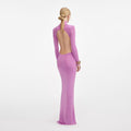 Pink Viscose Knit Maxi Dress