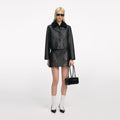 Black Cropped Leather Jacket