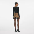 Brown Crystal Chainmail Mini Skirt