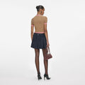 Navy Suede Mini Skirt