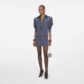 Grey Cotton Long Sleeve Mini Dress