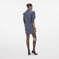 Grey Cotton Long Sleeve Mini Dress