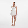 White Floral Lace Mini Dress