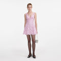 Pink Floral Lace Mini Dress