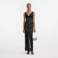 Black Floral Lace Maxi Dress