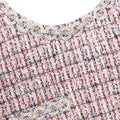 Pink Boucle Sleeveless Mini Dress