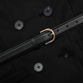 Black Wool Crepe Midi Dress