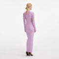 Pink Viscose Knit Cut Out Maxi Dress