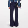Navy Pointelle Knit Trousers