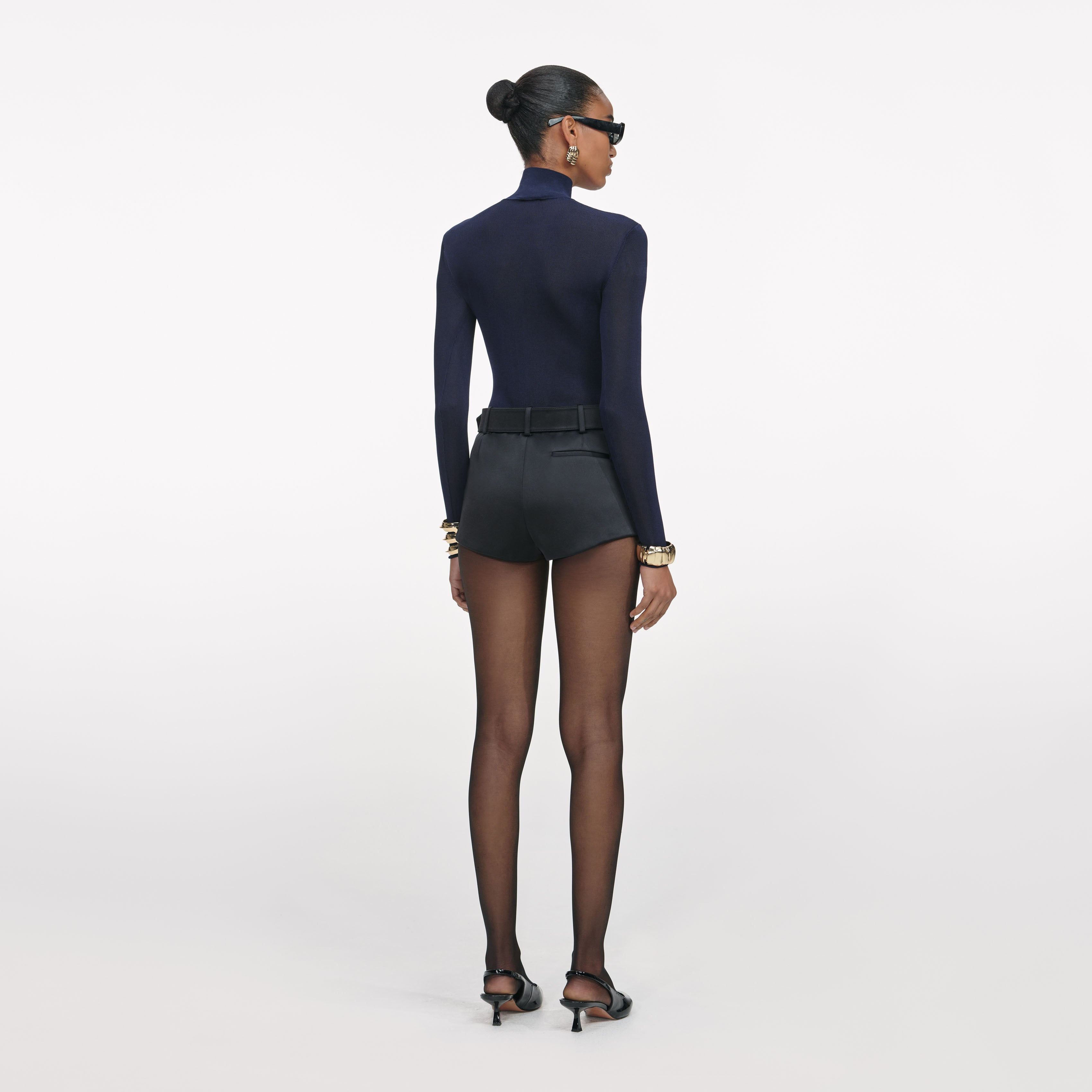 Navy Viscose Knit Top