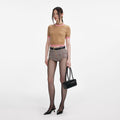 Brown Contrast Stripe Knit Top