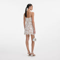 White Lace Bow Mini Dress