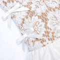 White Lace Taffeta Maxi Dress