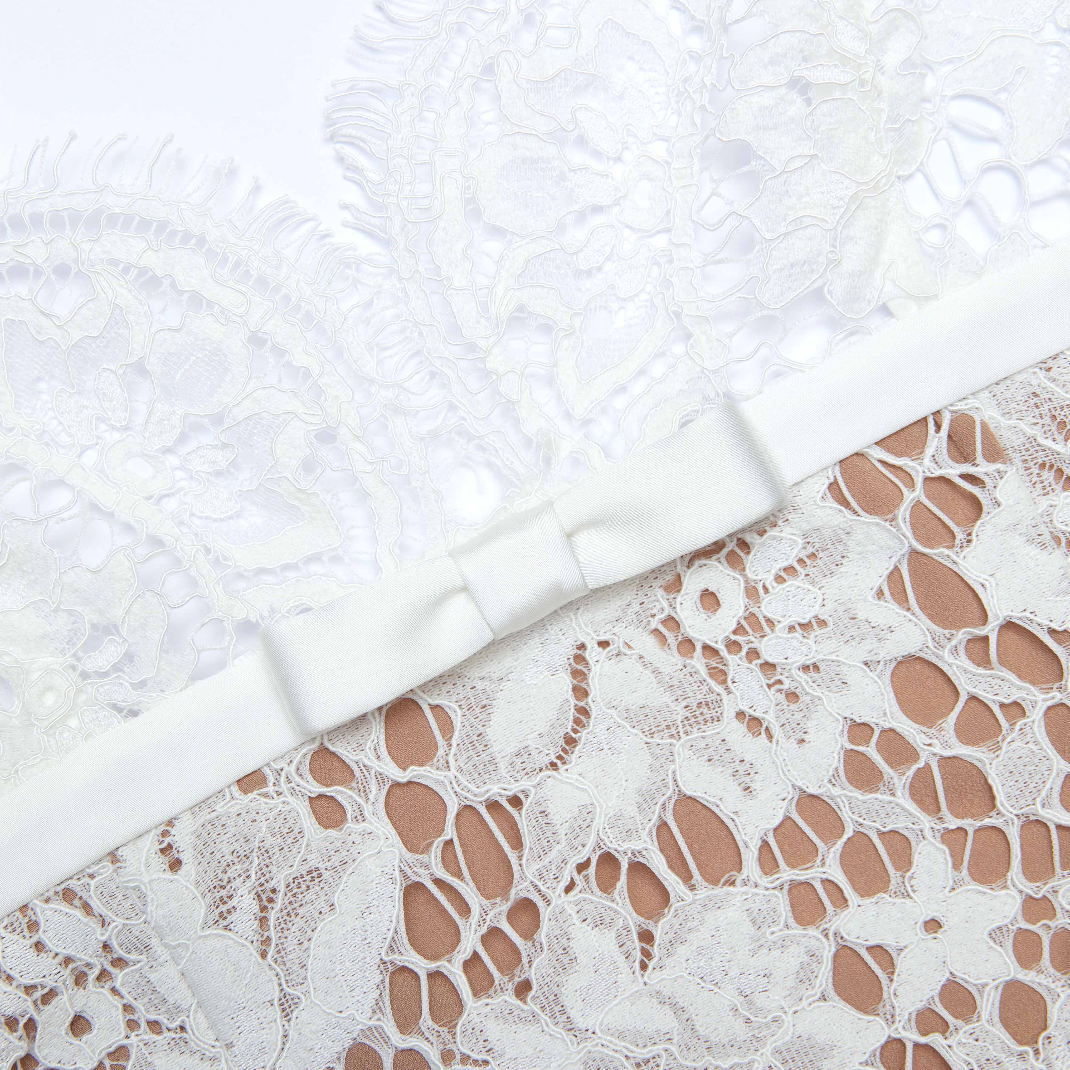 White Floral Lace Midi Dress