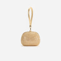 Gold Crystal Top Handle Clutch Bag
