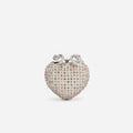 Multi Crystal Heart Clutch Bag