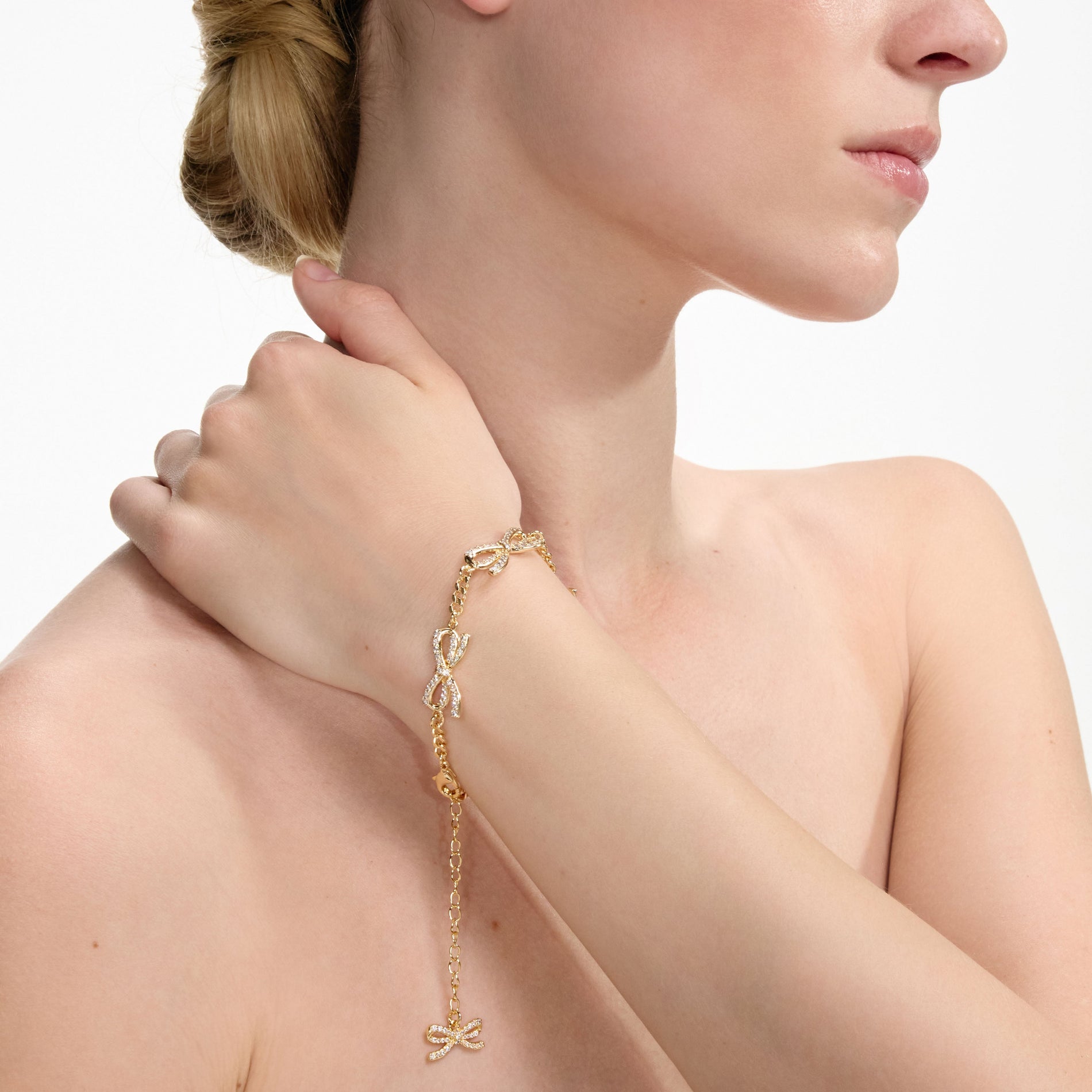 Gold Crystal Bow Bracelet