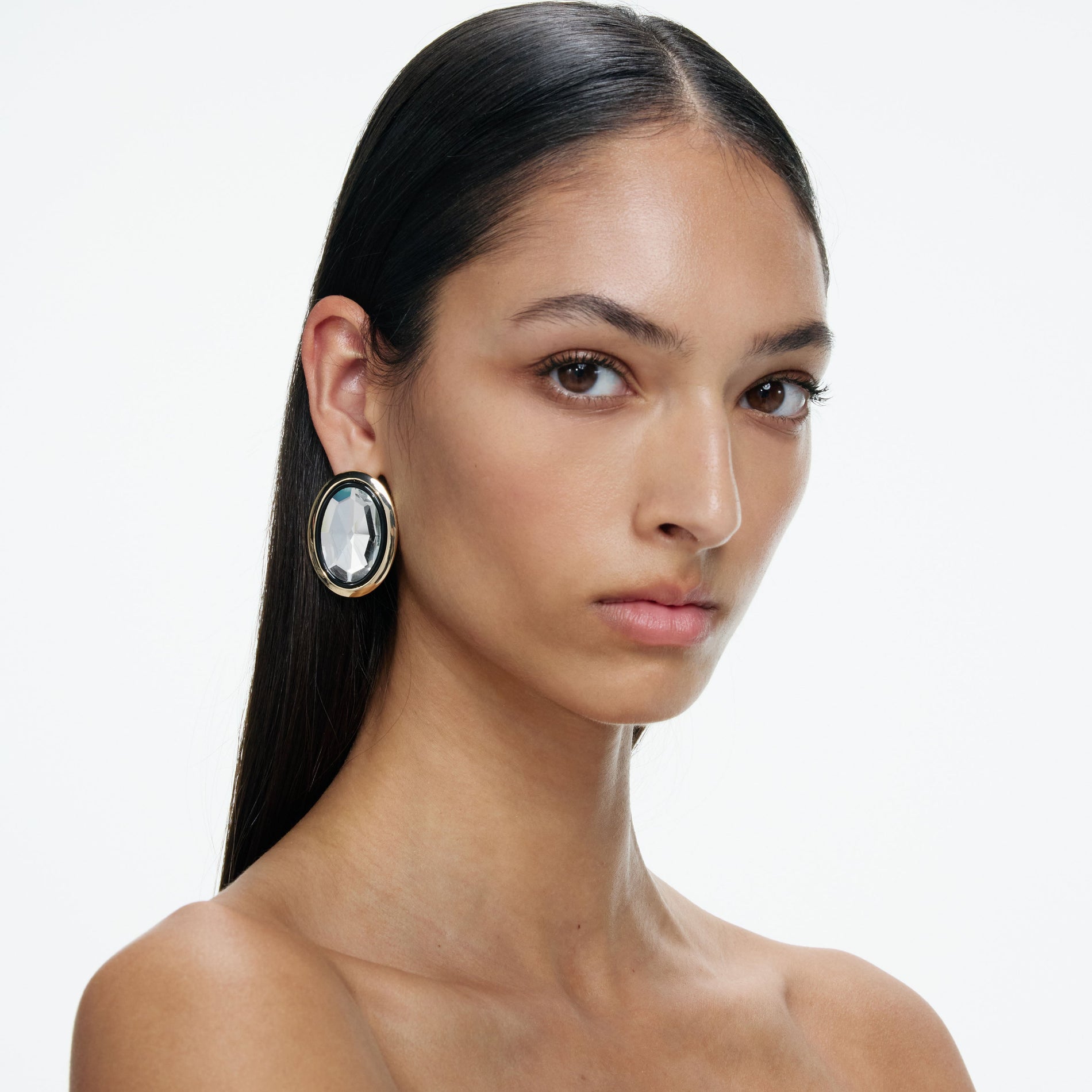 Crystal Oval Earrings