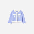 Blue Floral Knit Cardigan