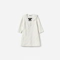 White Pointelle Knit Dress