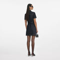 Indigo Denim Crystal Trim Mini Dress